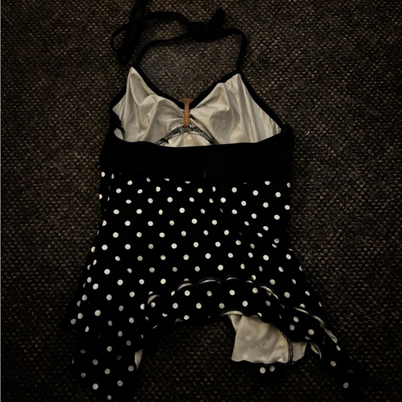 SHEIN Black and White Polka Dot Halter Top - Picture 2 of 3
